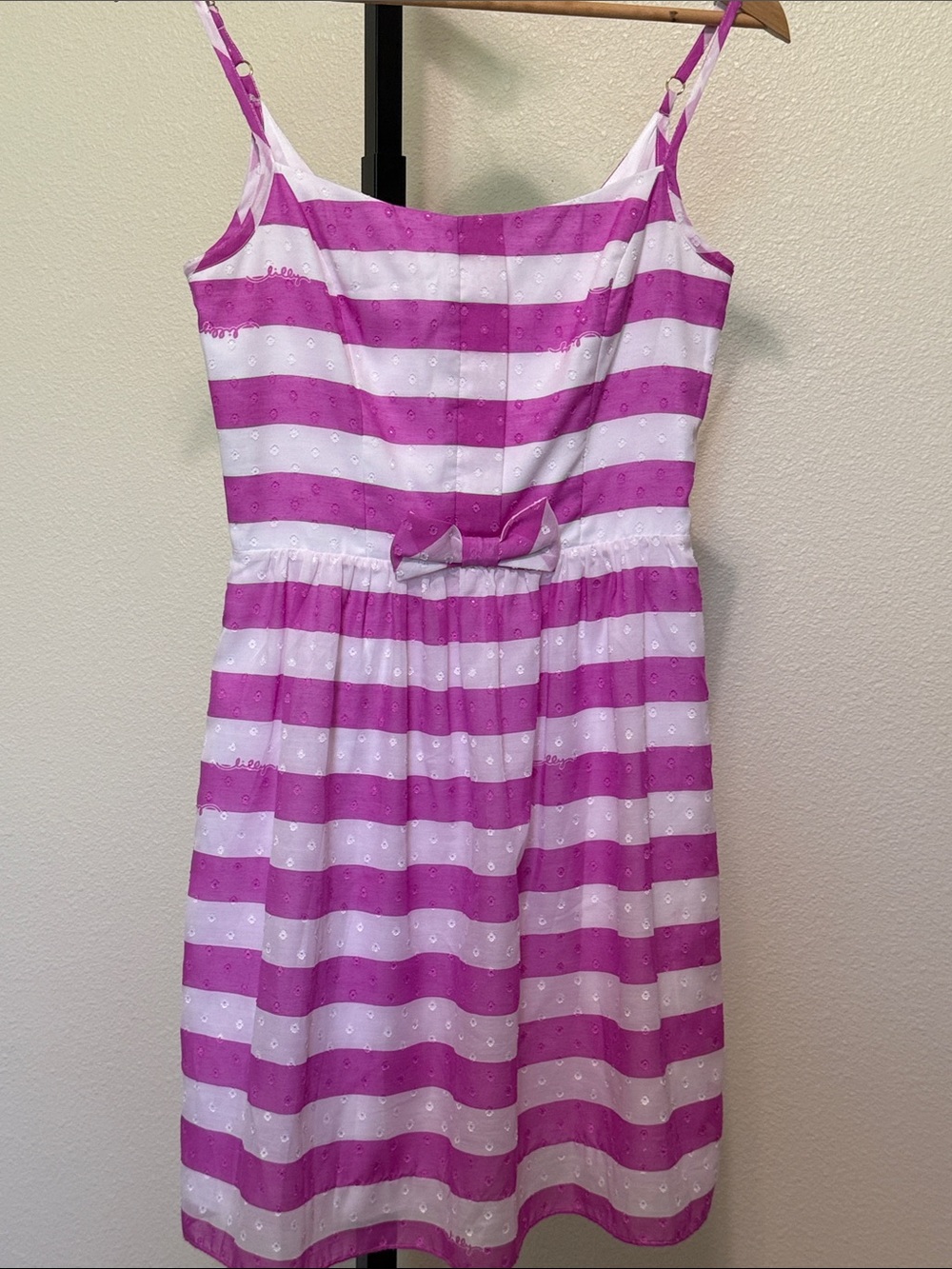 Lilly Pulitzer purple and White Striped Bow Sundress